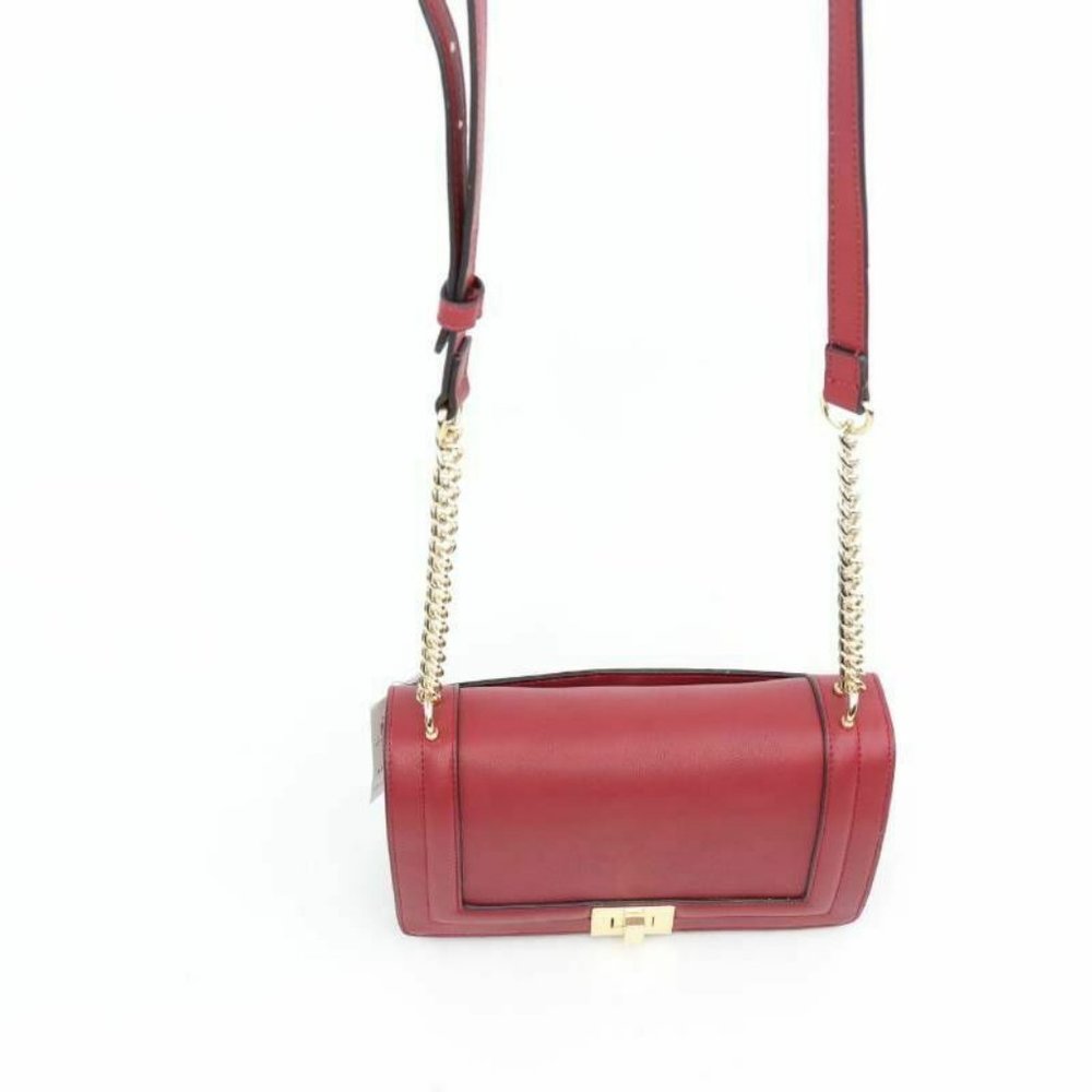 International Concepts Womens Baby Ajae Crossbody Bag Red Lined Chain Flap S New